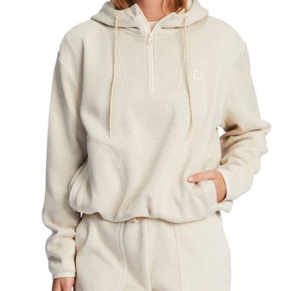 Billabong Cream Half-Zip Hoodie Sweatshirt